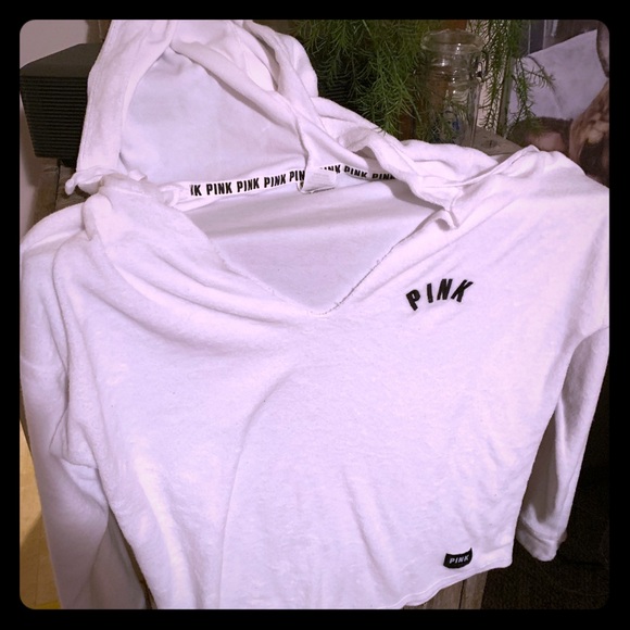 Tops - Pink Terry Cloth Hoodie